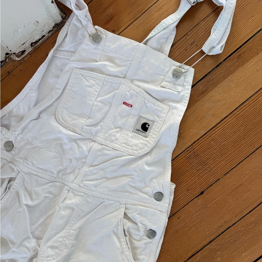 Carhartt WIP White Sonora Denim Overalls - Picture 3 of 5